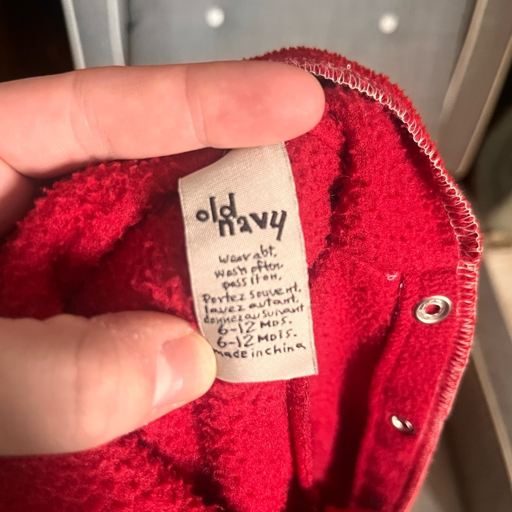 Old Navy Kids Red fleece onesie